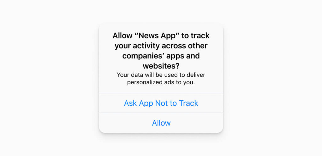 ask app not to track prompt