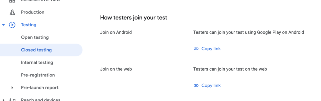 how testers join your test Android subscriptions