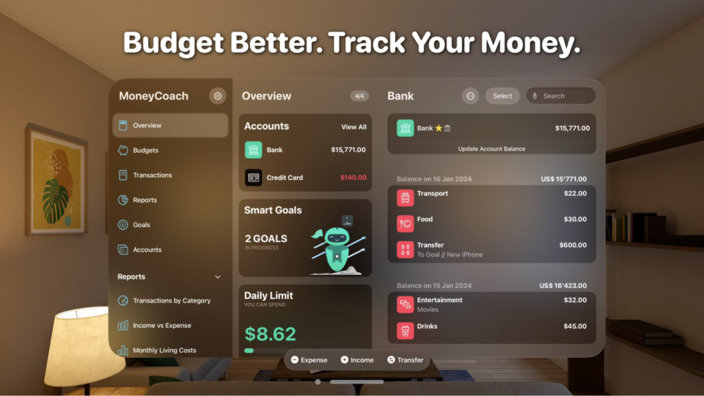 MoneyCoach for Apple Vision Pro